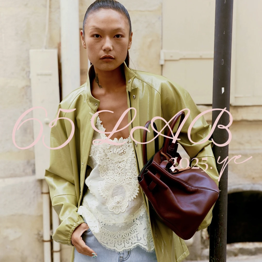 65LAB “从容穿型” 橄榄绿 重工廓形 立领皮夹克