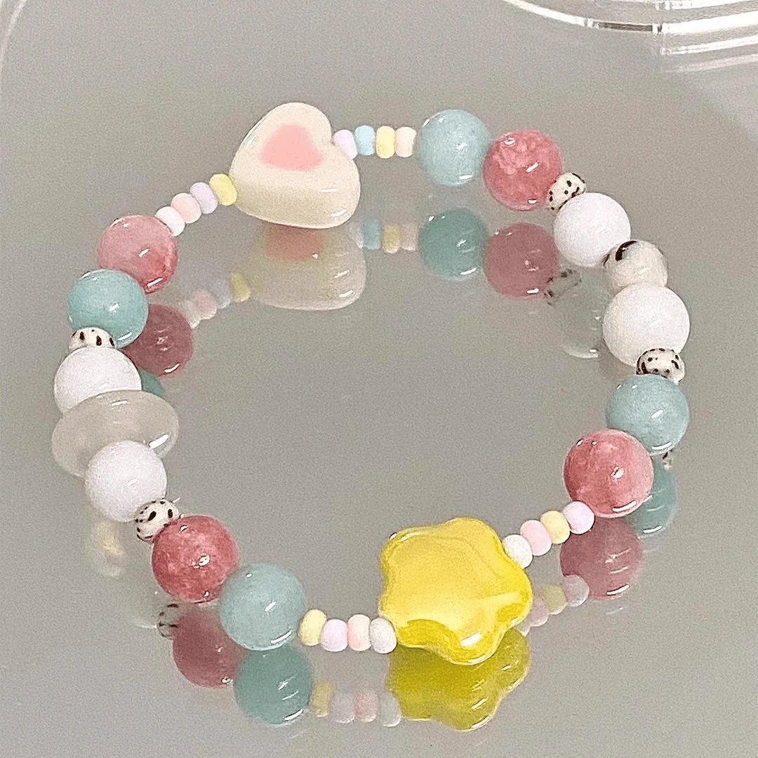 非金属亚克力手链 新款少女彩色串多巴胺糖果色星星手链女款夏日