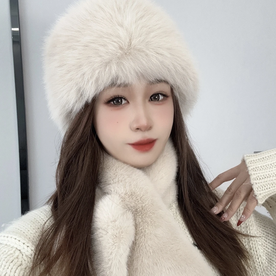 {潼霏推荐-套装}百搭加绒韩版毛球冬天保暖帽秋冬护耳帽网红时尚