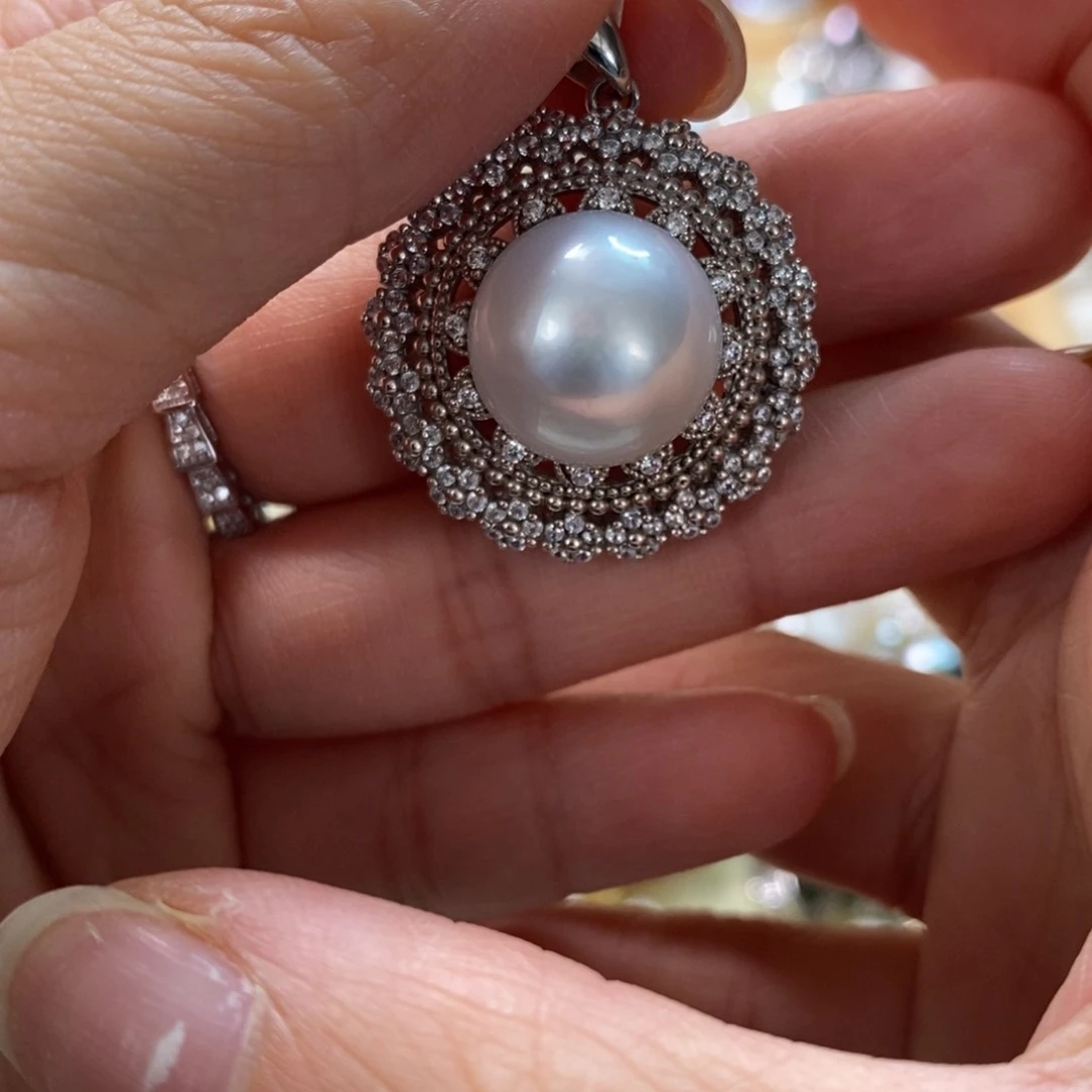 海水珍珠颈饰银S925镶嵌