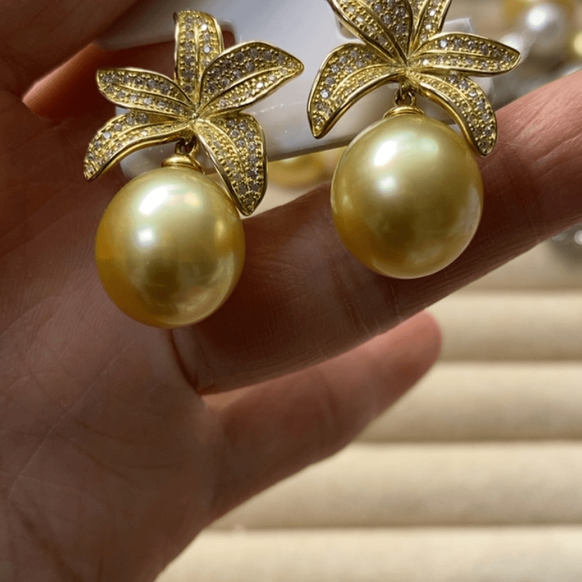 【闪购商品】海水珍珠耳饰银S925镶嵌