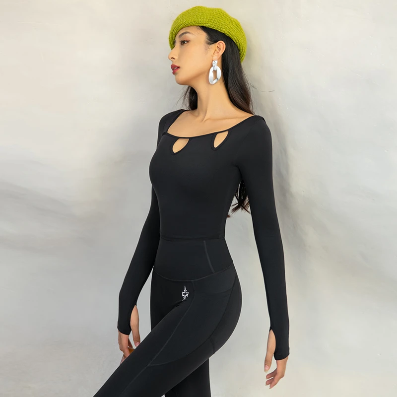 GIDIBOHO/极地薄荷秋冬新款长袖显瘦速干女款紧身运动健身瑜伽服