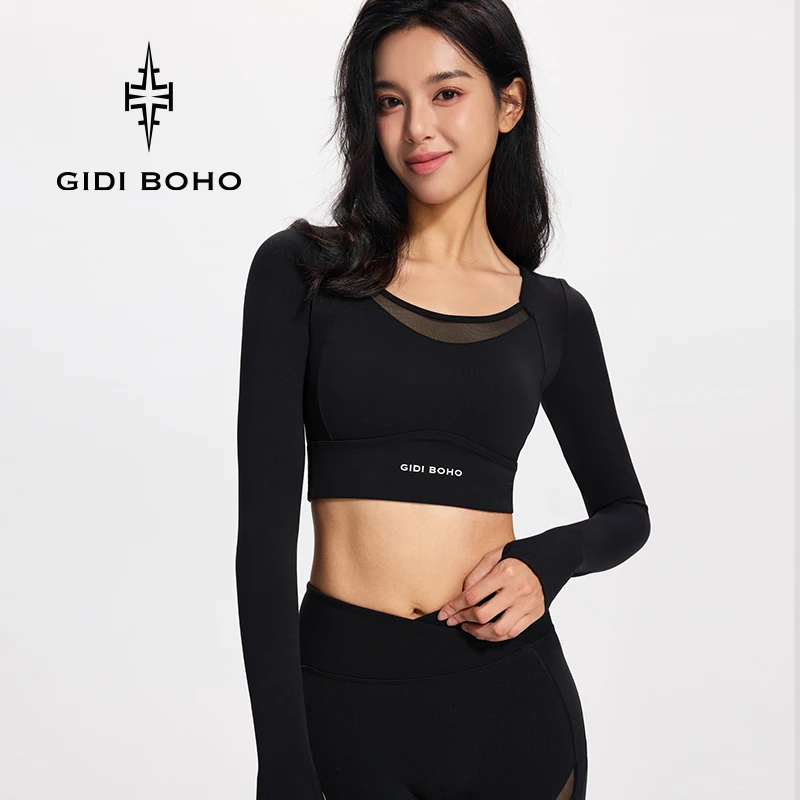 GIDI BOHO/极地薄荷秋冬新款时尚运动户外长袖紧身弹力性感瑜伽服