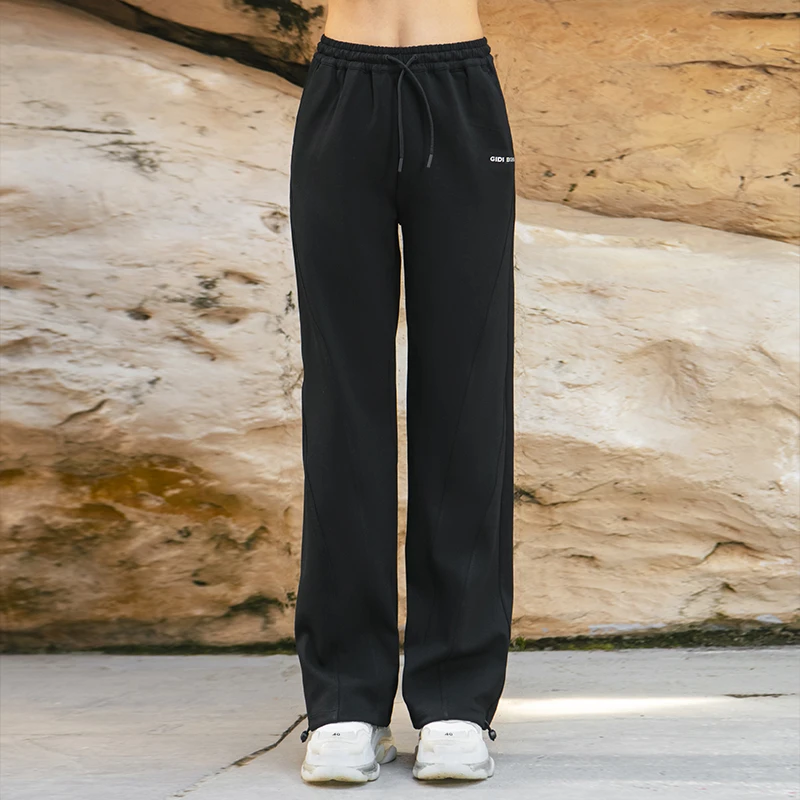 GIDI BOHO/极地薄荷初秋高腰休闲裤直筒时尚宽松阔腿户外运动长款