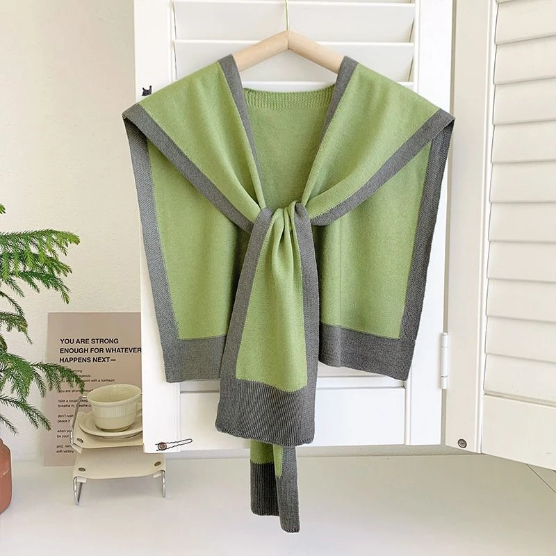 2023新款百搭秋冬针织披肩女外搭空调房坎肩防风护颈椎外搭披肩女