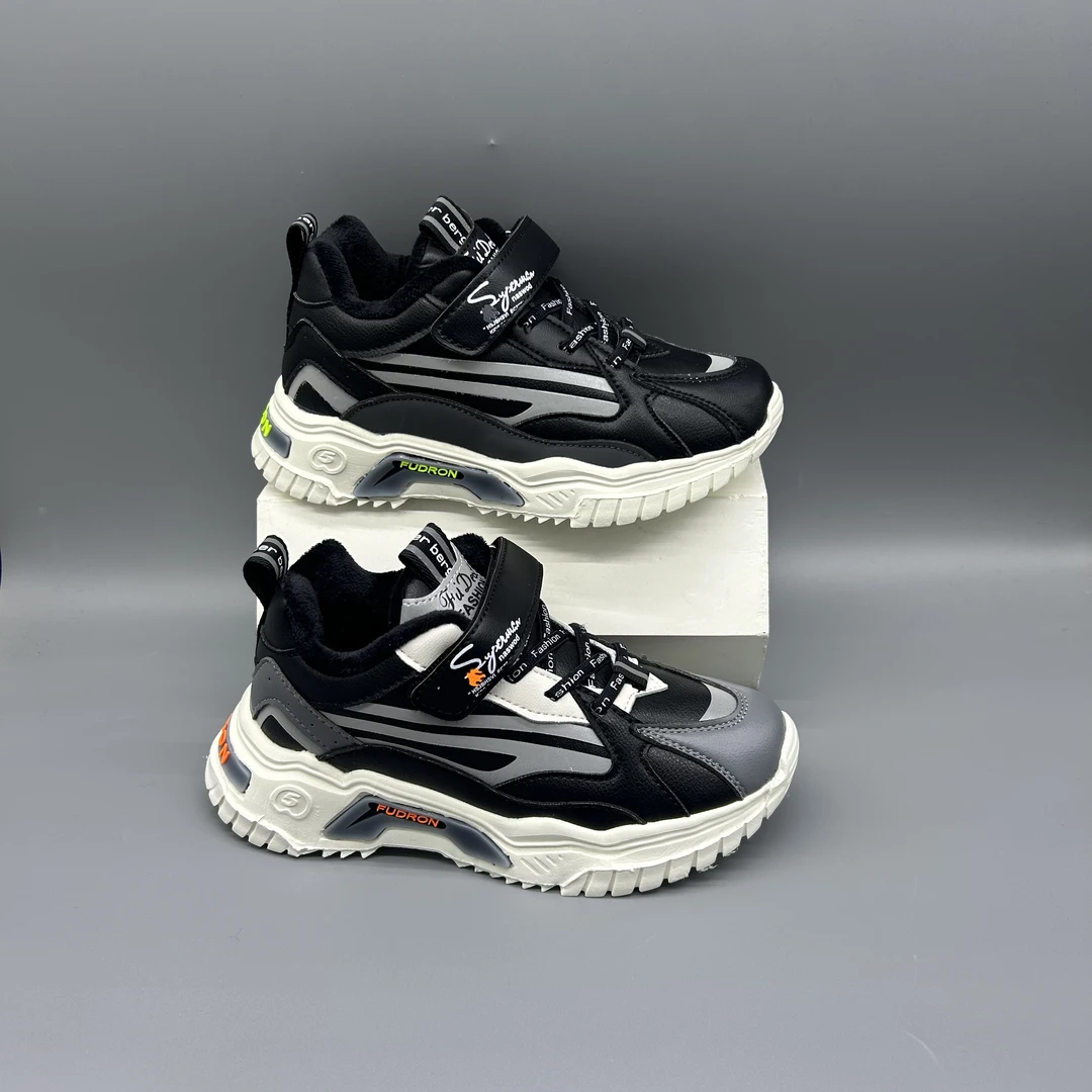 FA7258【大棉】中童皮面大棉超轻运动鞋33-38