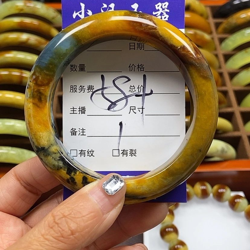 【闪购商品】蛇纹石玉手镯未镶嵌咖***茶