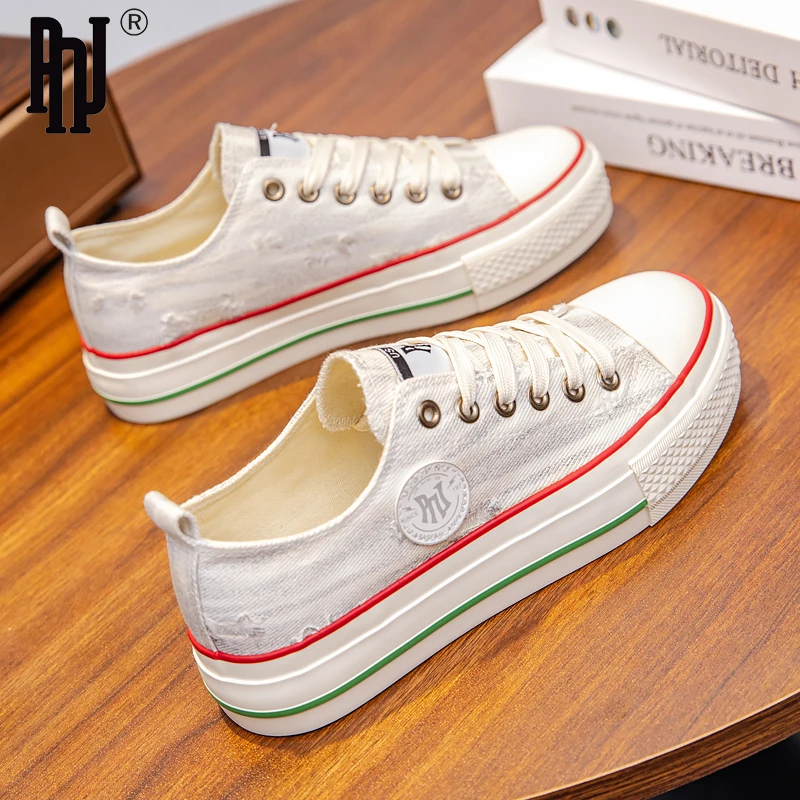 PNJ新款低帮帆布鞋女韩版潮流百搭休闲潮鞋