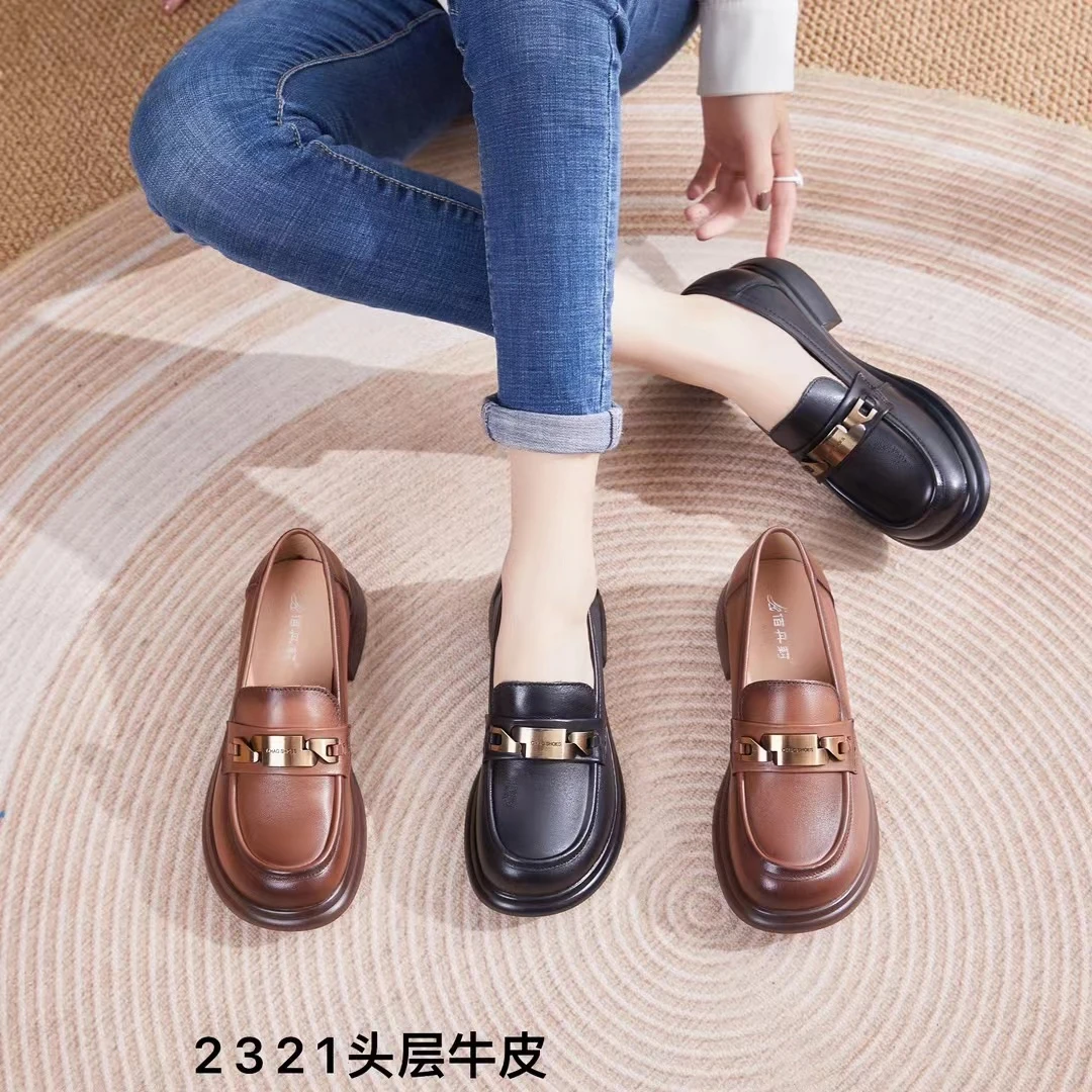 2321头层牛皮超软底时尚英伦风女鞋