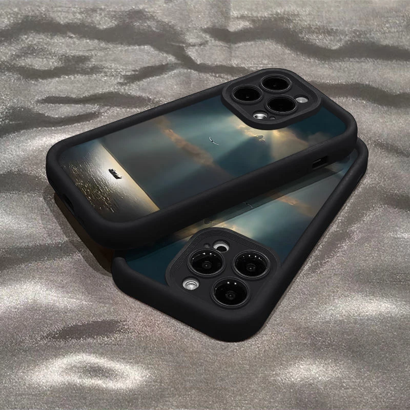 海景日落苹果适用iPhone12/13/14/15手机壳xsmax/xr/78plus软xs/x
