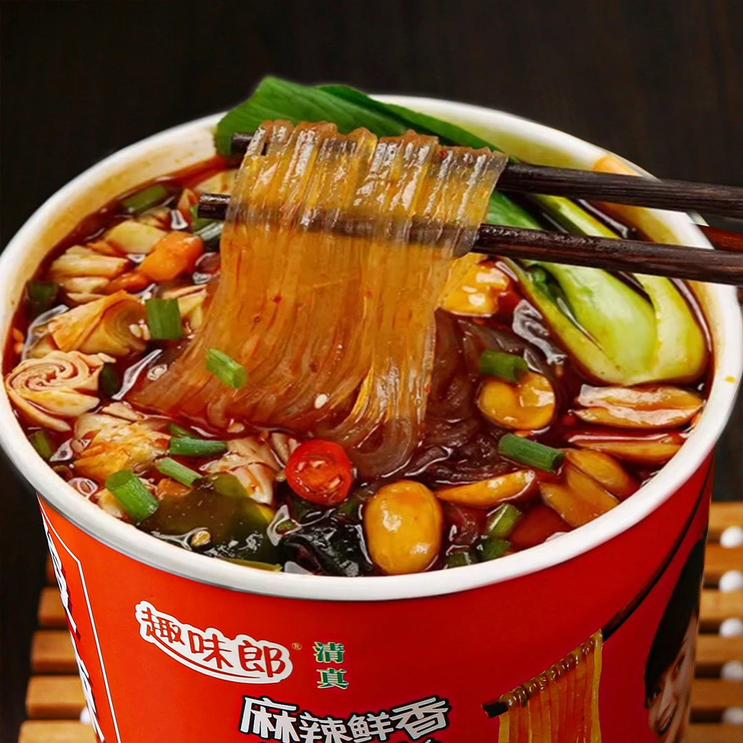 趣味郎正宗酸辣粉红薯粉Q弹方便速食宵夜138*6桶装重庆