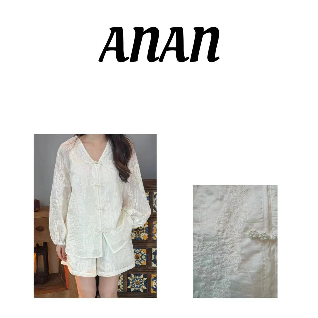 【ANAN】【单件】新款珍珠排扣单件上衣