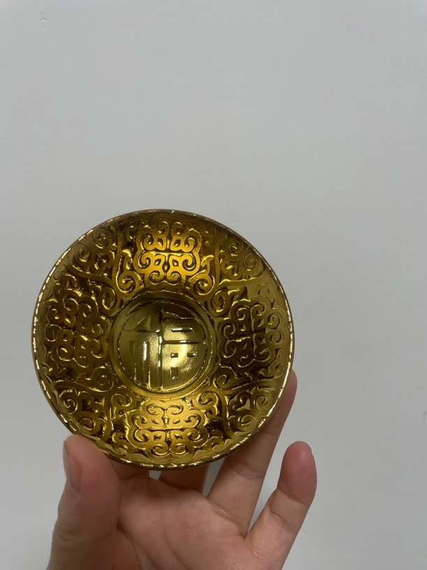 金色斗笠主人杯品茗杯茶杯水杯喝茶喝水精美手工无礼盒q