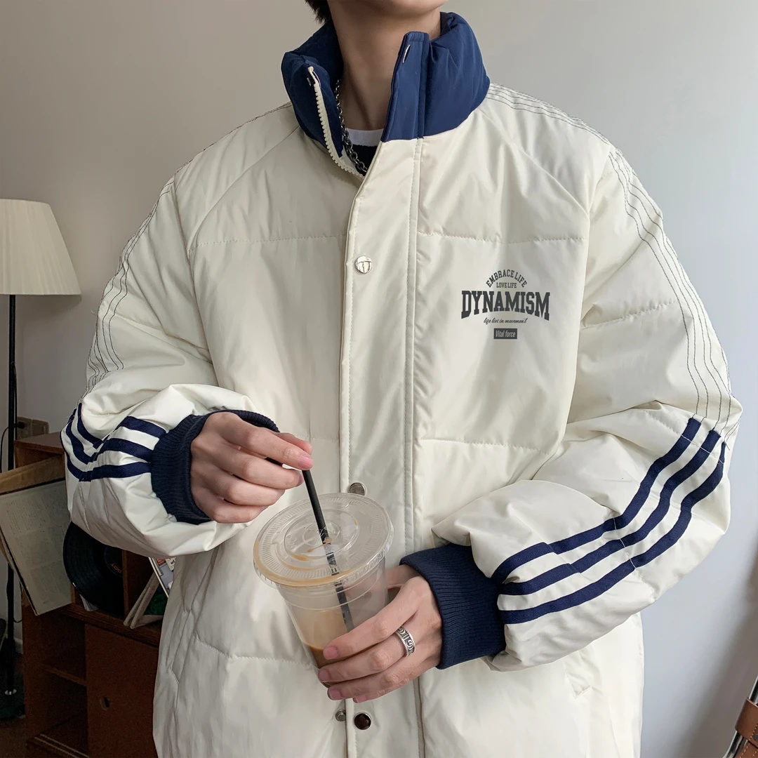 NINEDAO/玖岛冬季潮流美式简约棉衣男面包服防寒百搭保暖棉袄外套