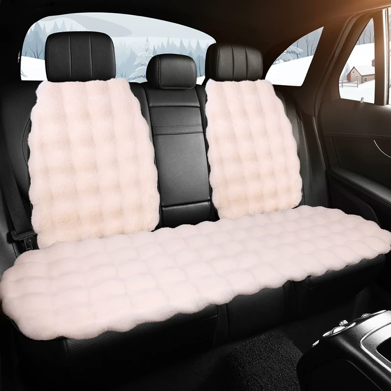 汽车坐垫冬季毛绒座垫单片后排座套2024新款冬天座椅套女士车内Z