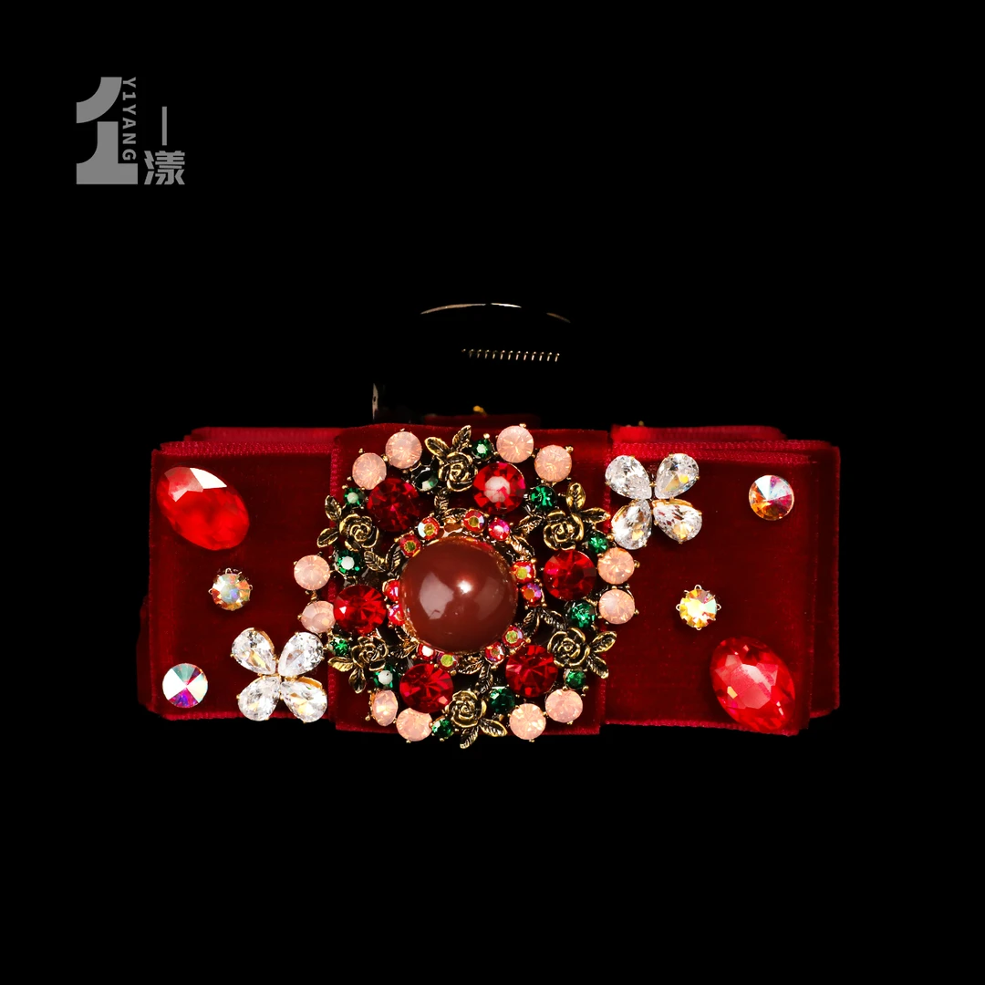 一漾发夹饰品头饰发饰红色古风古装儿童手工复古红色古风