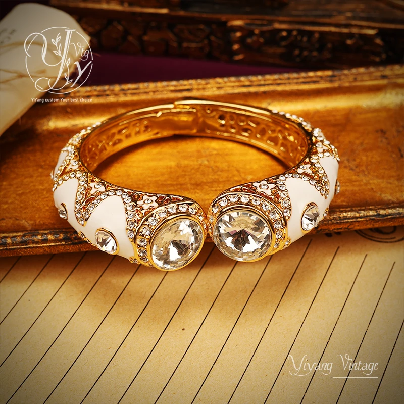 一漾 铜合金合成锆石手镯 手工时尚百搭 白色手镯