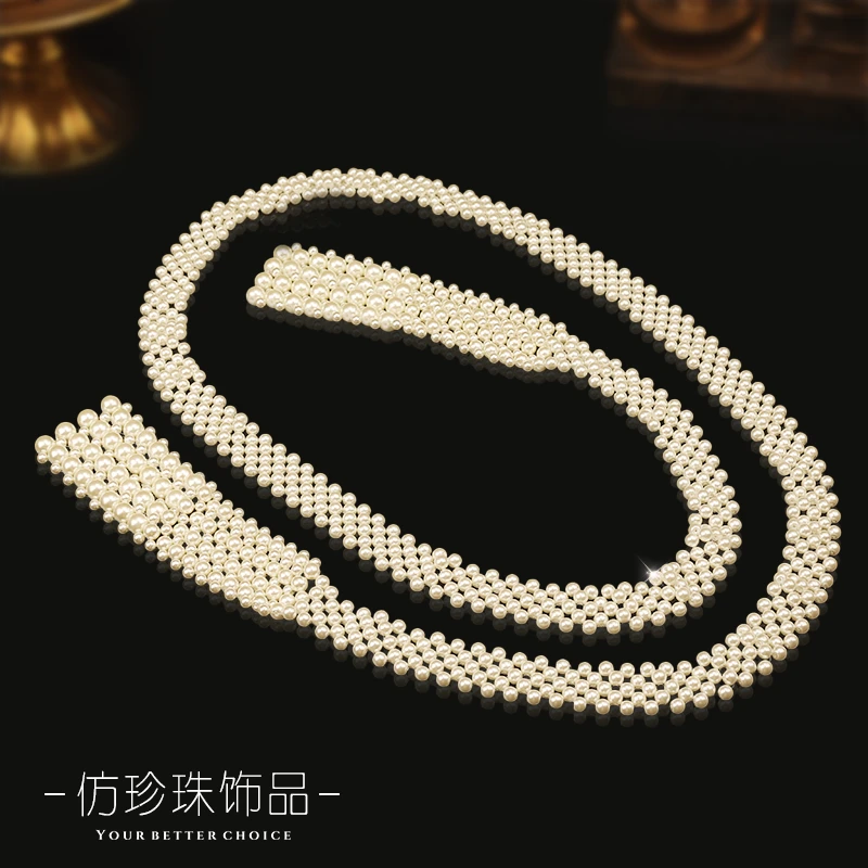 铜合金合成锆石项链 铜合金项链 YIYANG 白珠流苏项链 LJXW110