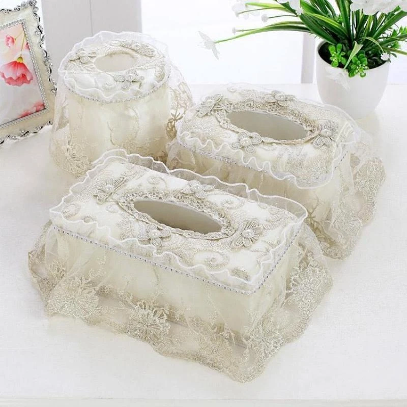 包邮欧式蕾丝纸抽盒抽纸盒客厅纸巾盒 餐厅桌面布艺纸巾盒抽纸盒