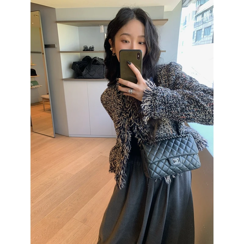 Lit e mode短款流苏小香风外套女小个子显高显瘦秋冬2023新款上衣