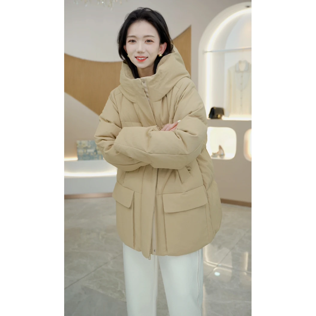 R H 【小太阳】2024秋冬时尚休闲冬季连帽设计师款保暖羽绒服