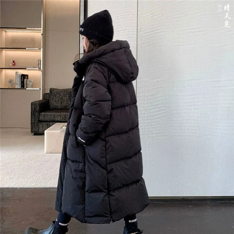 女童长款过膝羽绒服新款冬装儿童洋气大童加厚衣外套潮款
