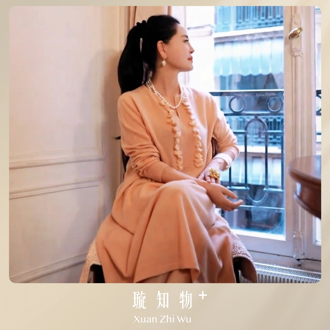 璇知物「Xuan」风铃连衣裙 樱花粉气质时尚女装连衣裙王璇原创设计