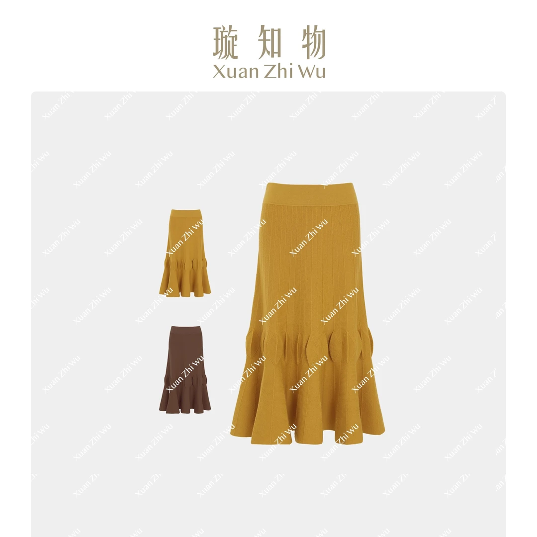 璇知物【Xuan】星光曲复古半身裙.1oo羊毛.气质修身.秋冬女装半身裙