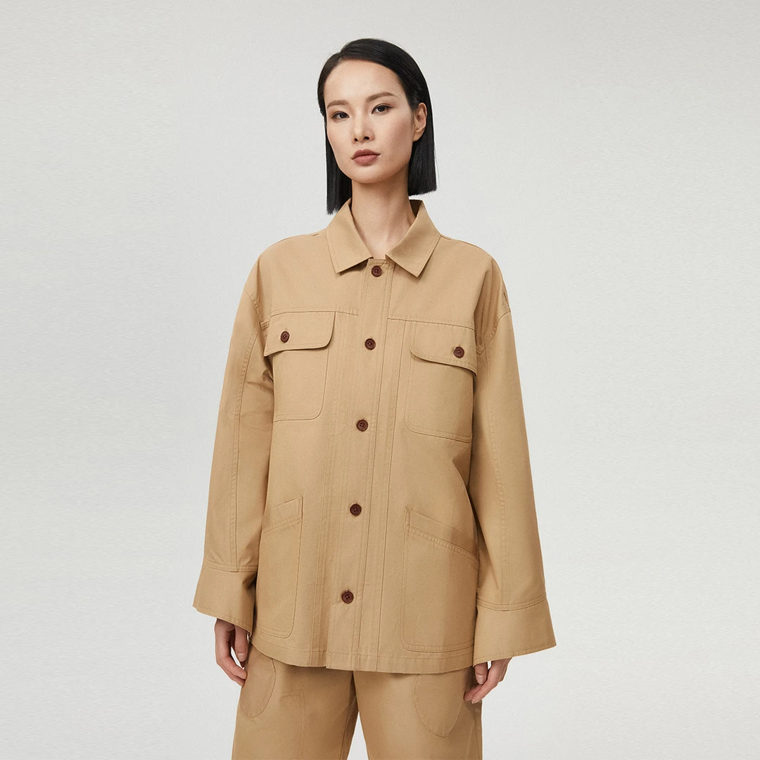 璇知物大地色阿灵顿上装.秋季简约休闲款.女士套装.王璇