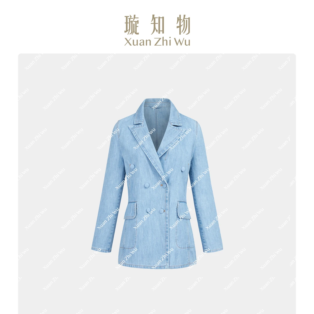 璇知物「Xuan」设计感牛仔外套 95+棉时尚气质上衣女外套.王璇原创