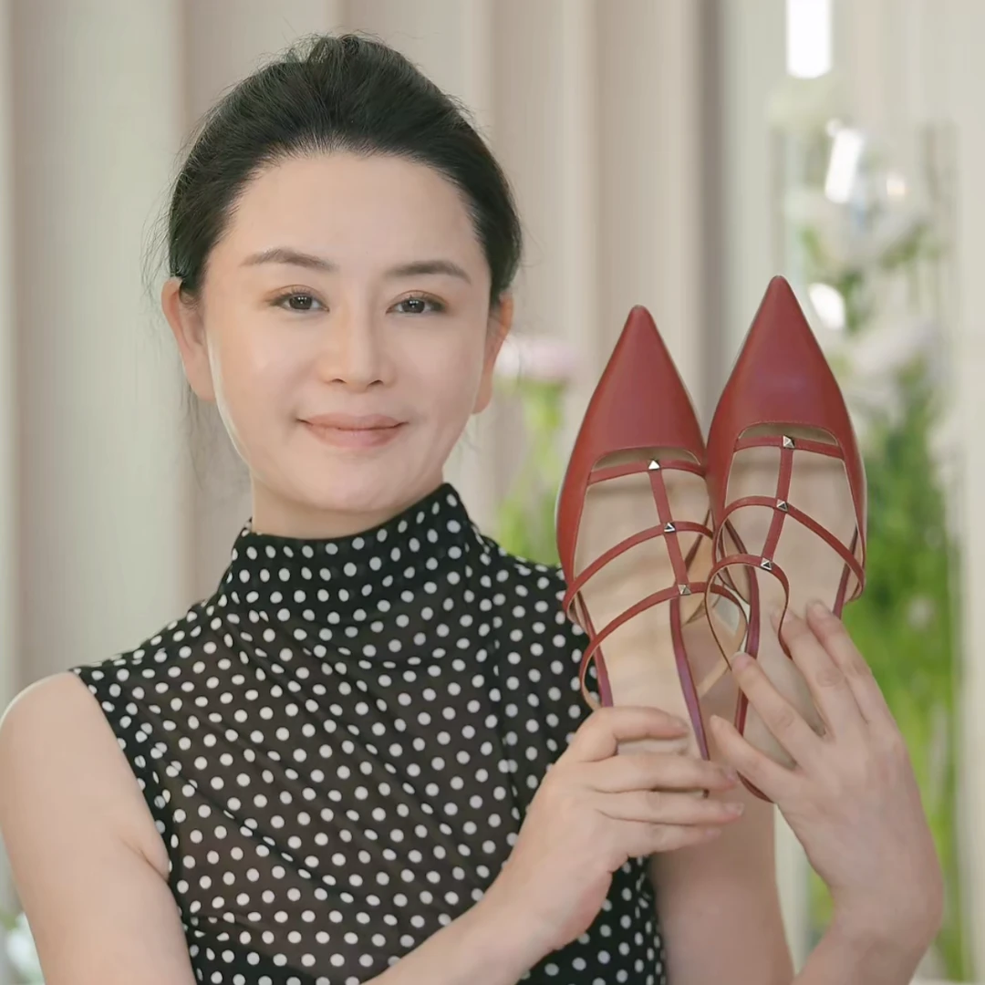 璇知物「Xuan」穆勒豆跟鞋 时尚气质细跟尖头鞋王璇原创设计