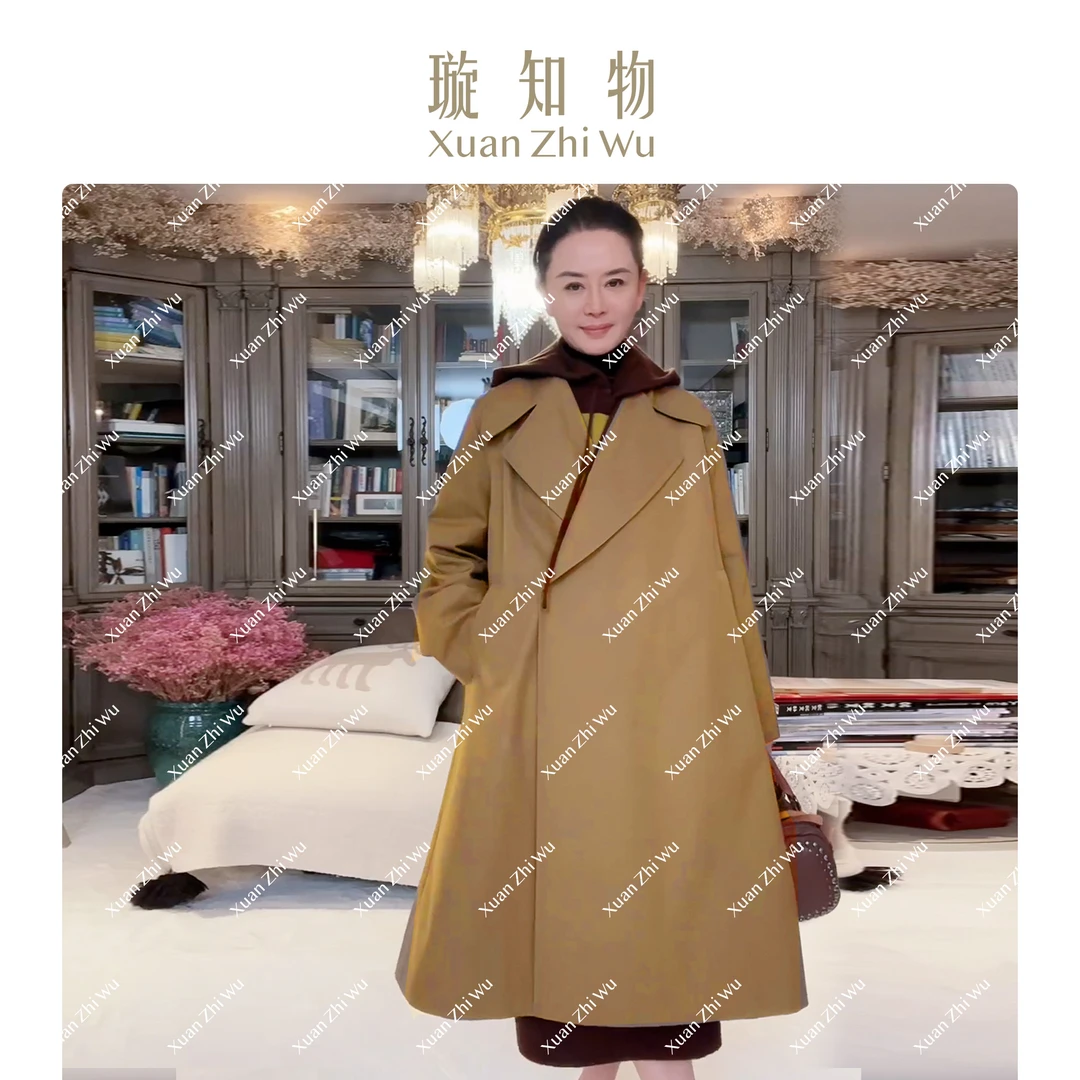 璇知物「Xuan」歌剧院长款风衣 秋冬简约中长款外套王璇原创设计