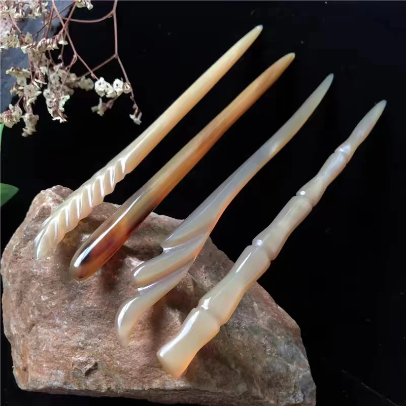 （一物一拍）天然手工牛角发簪羊角中国风古典简约发簪盘头发