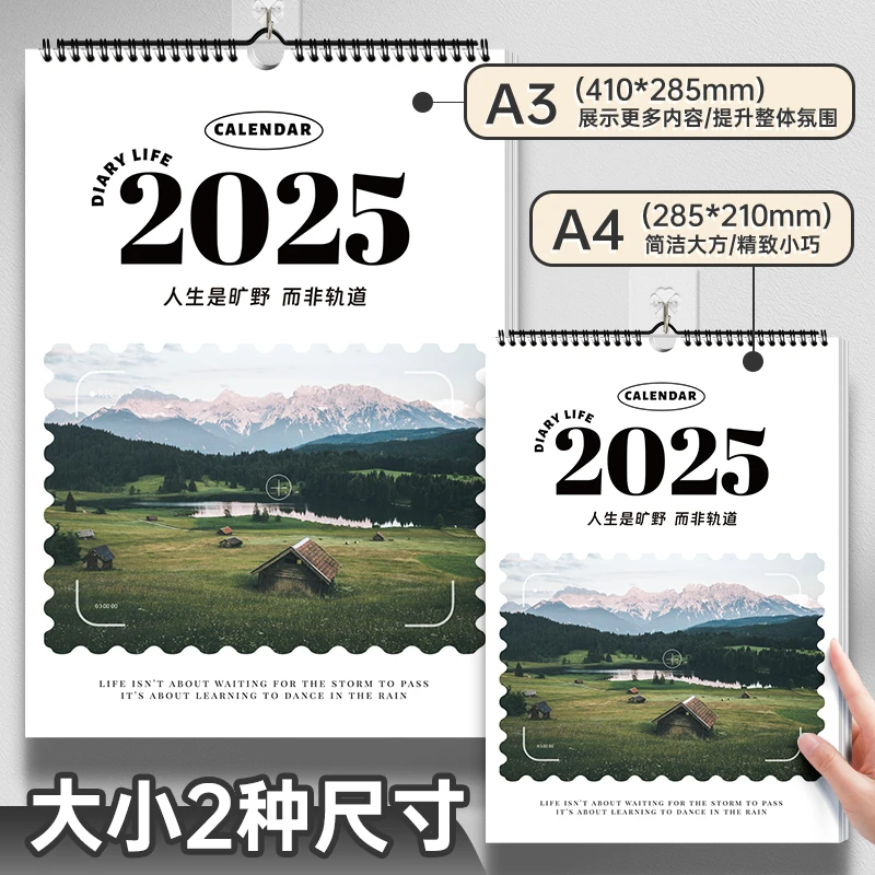 高档挂历家用蛇年日历高颜值ins风创意自律打卡计划本手撕日历本