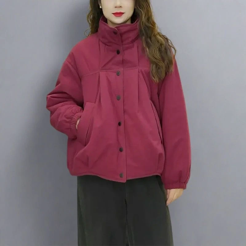 宽松显瘦百搭短款棉服女2025年冬季新款时尚休闲加厚保暖棉衣外套