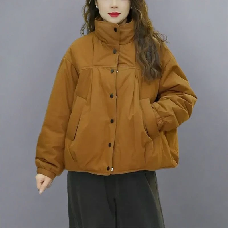 2025年冬季新款时尚休闲棉衣外套女宽松显瘦加厚保暖百搭短款棉服