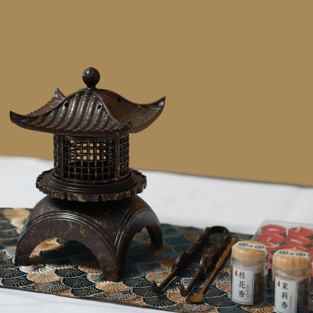 【遇见】四足宫灯-仿古熏香炉  家用中式室用摆件套装香炉香道