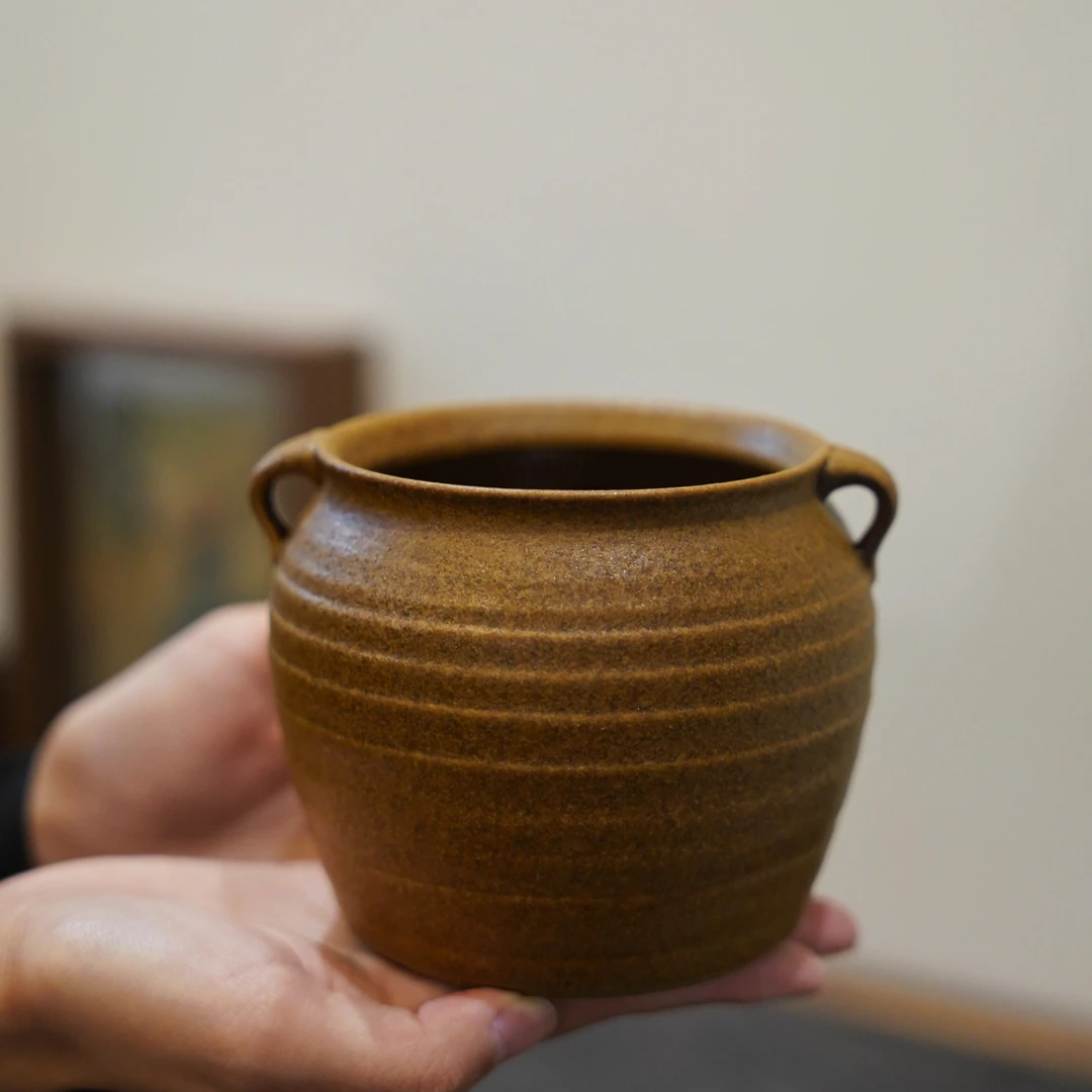 【遇见】灰念.酱釉古朴建水 手作日式仿古茶渣缸家室用茶道零配建水