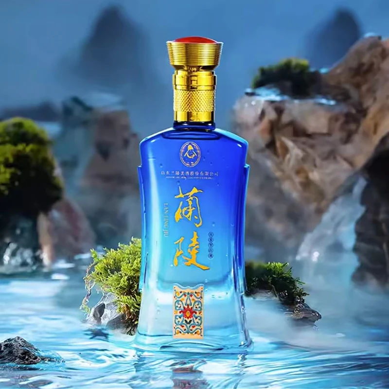 兰陵蓝韵50度固态发酵浓香优级老字号纯粮食白酒50%vol500ml
