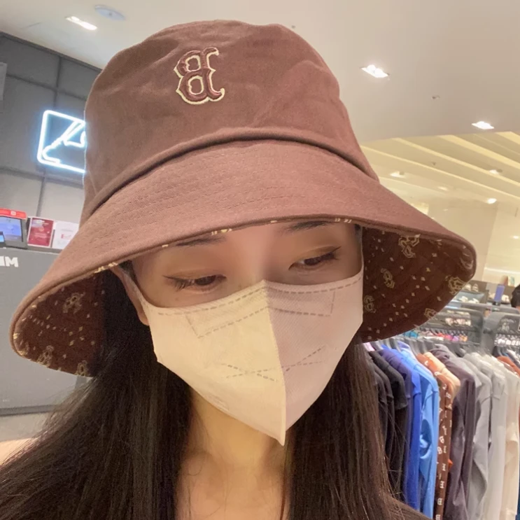 MLB韩国MLB帽子字母NY帽檐拼接遮阳防晒新款渔夫帽男女运动盆帽