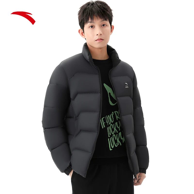 ANTA安踏雪壳羽绒服防泼水短款立领羽绒外套男保暖棉服152347914H