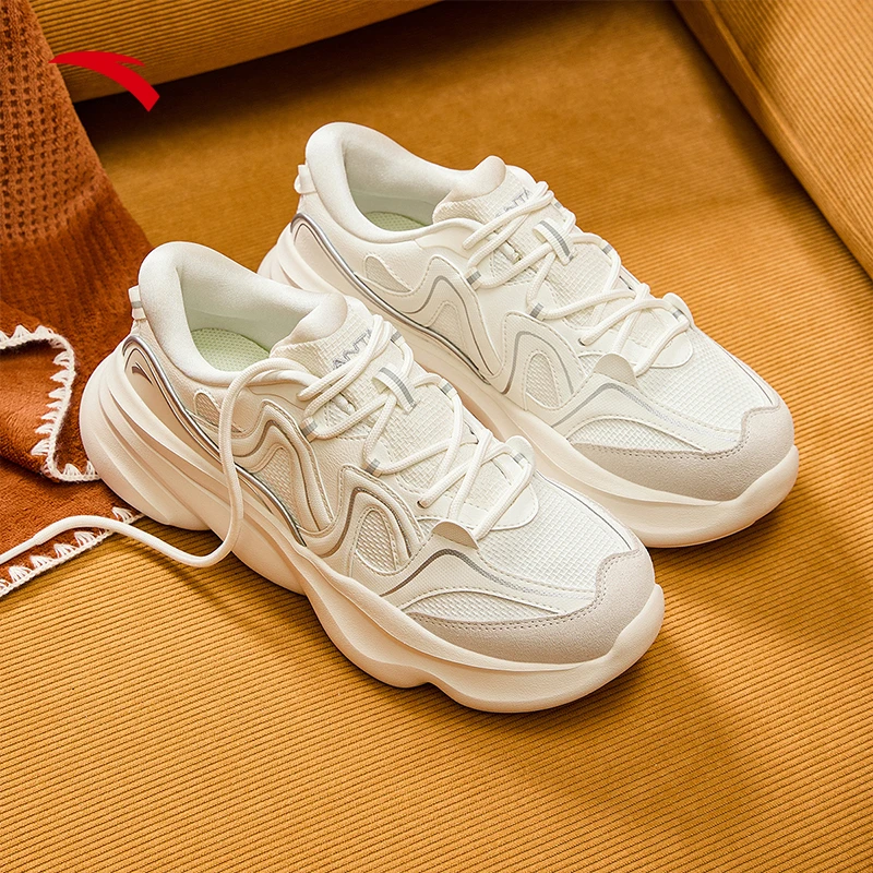 安踏喵喵鞋休闲鞋软底百搭时尚轻便厚底增高运动鞋922348889-Y