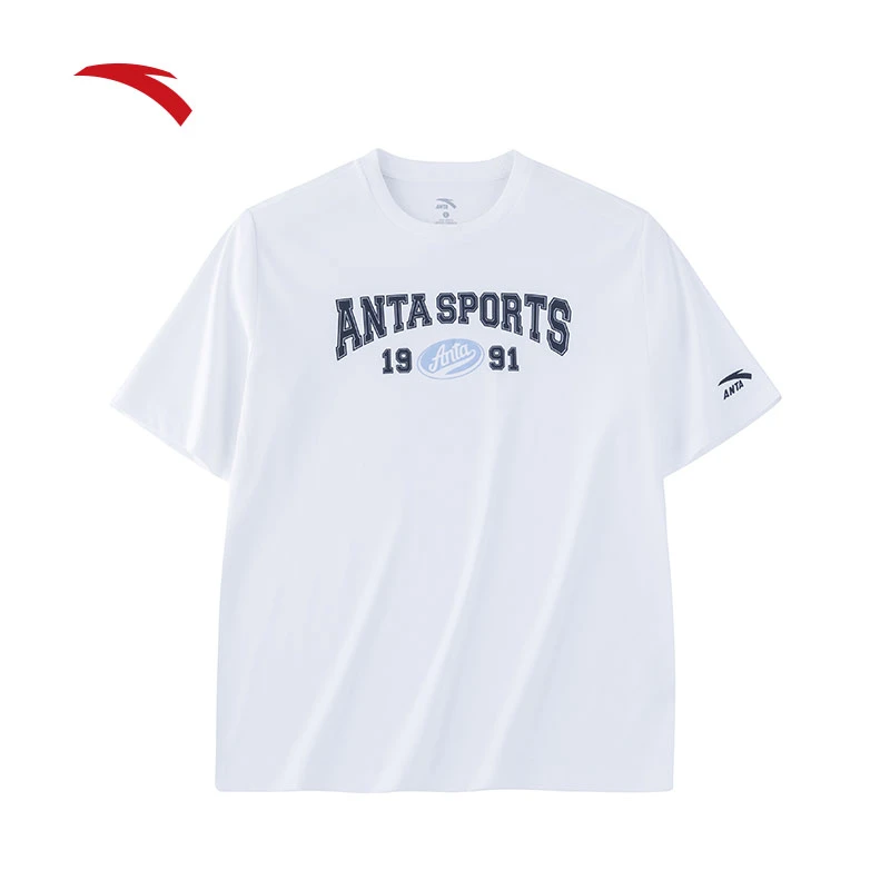 安踏薄款短袖t恤男夏季宽松圆领上衣半袖打底休闲针织衫百搭速干