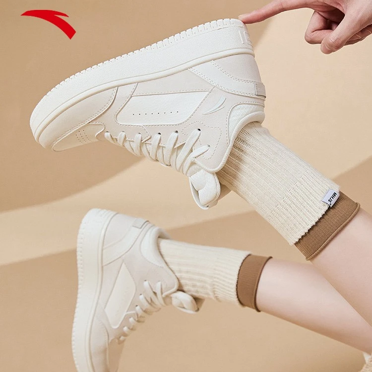 ANTA安踏板鞋女夏季厚底潮流增高百搭时尚耐磨休闲保暖运动高帮