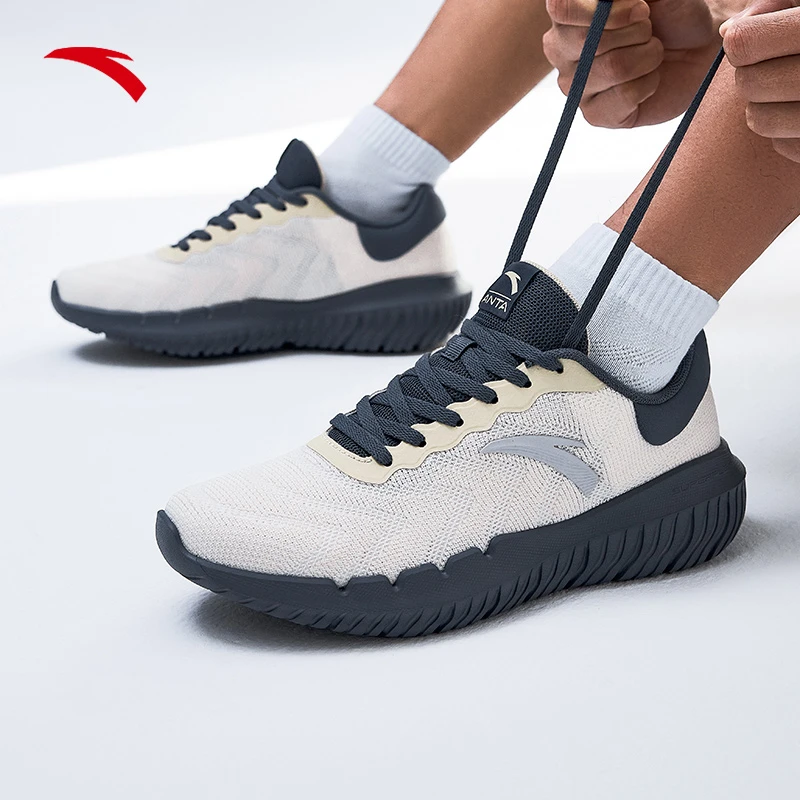 安踏男鞋2023夏季新款轻便健步鞋舒适网面透气运动鞋112327792-C