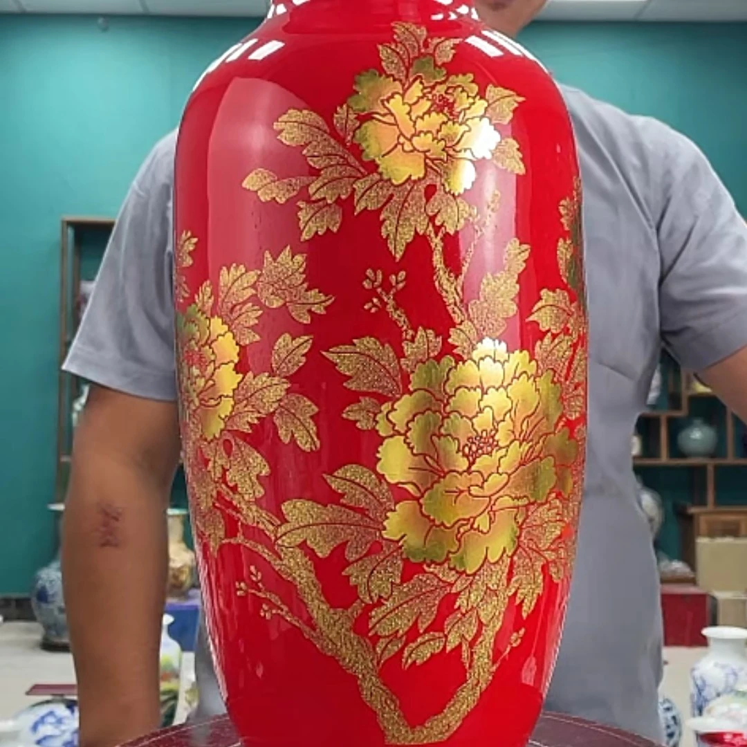 红冬瓜陶瓷摆件景德镇