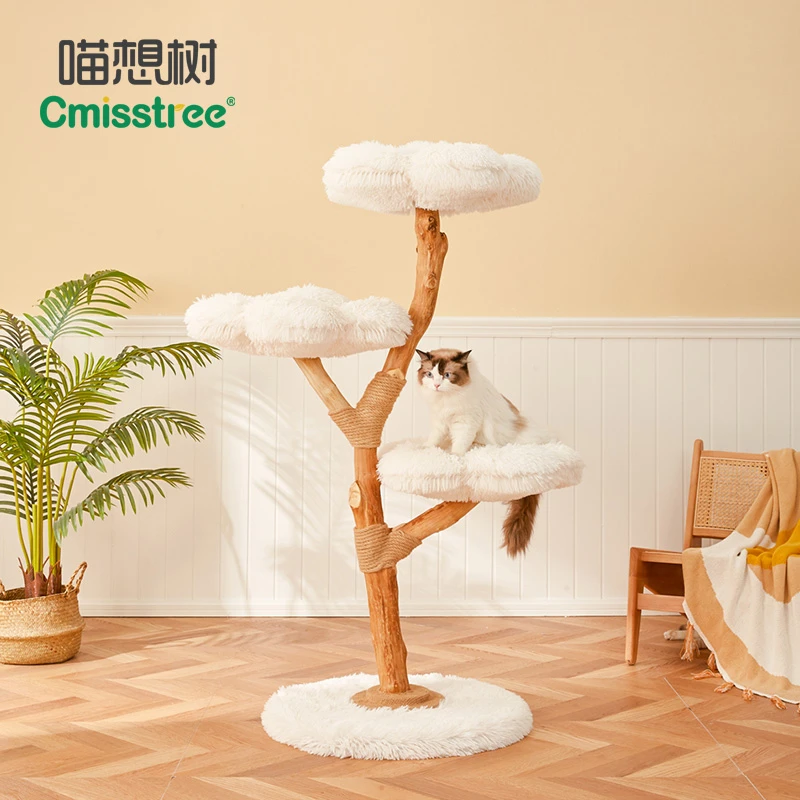 Cmisstree/喵想树云朵大型实木猫爬架猫窝猫树一体 四季通用猫窝