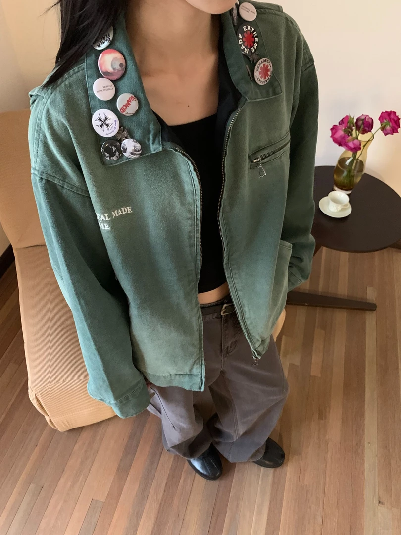 MADEEXTREME 街头小众高级感秋季新款男装底特律徽章夹克外套男