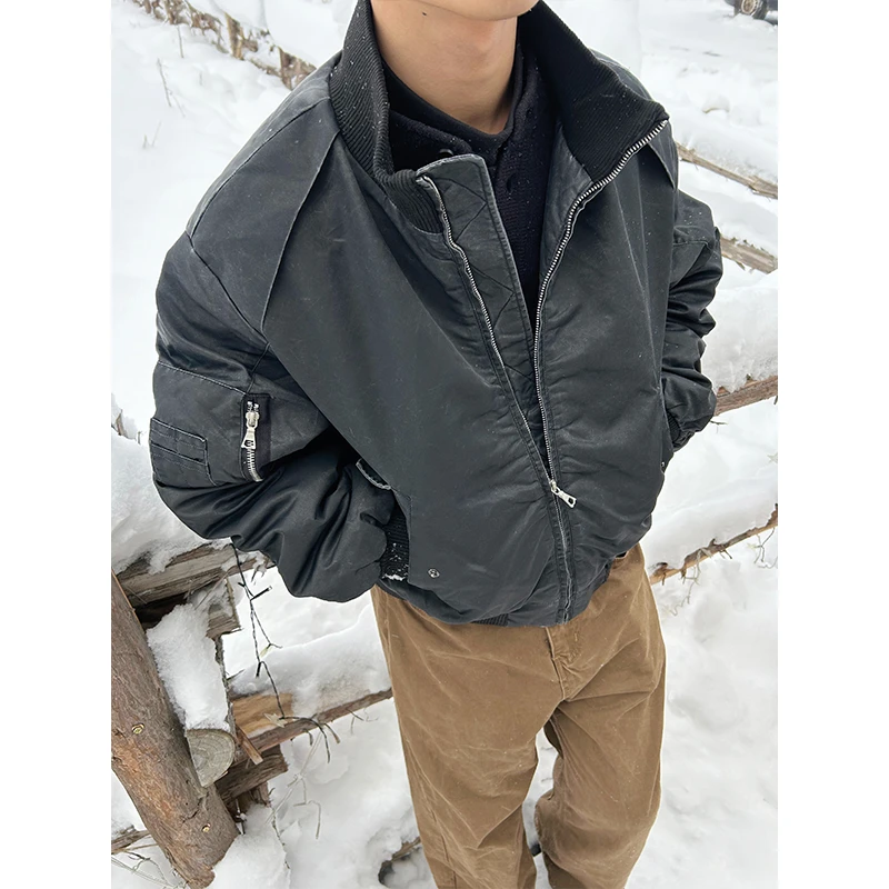 MADEXTREME Bomber 水洗晕染廓形宽松短款飞行员棉服夹棉保暖夹克