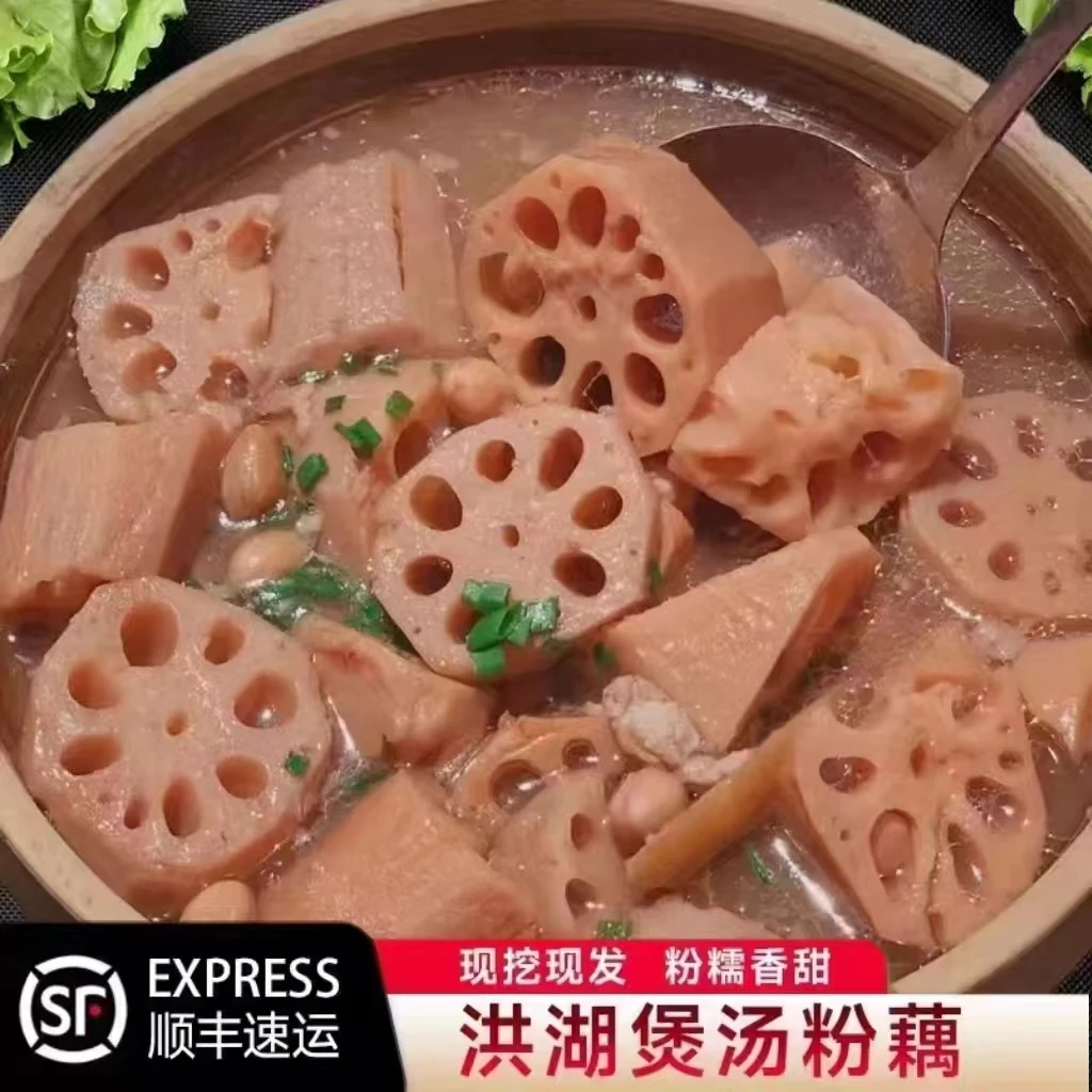 【顺丰包邮】洪湖粉藕新鲜应季煲汤藕面藕现挖现发洪湖特产正宗